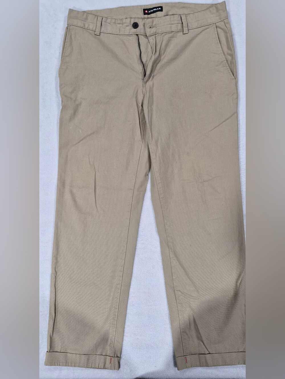 Airwalk Men’s Beige Chino Pants Size 36 | Skater Casual Straight Leg Trousers